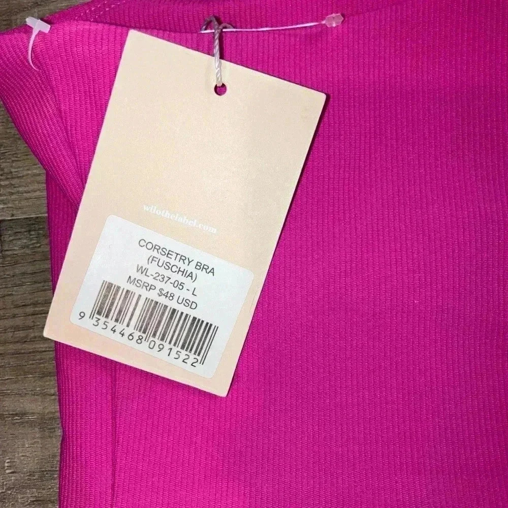 NWT WILO one shoulder corsetry Bra Fuschia Sz L - Picture 4 of 4